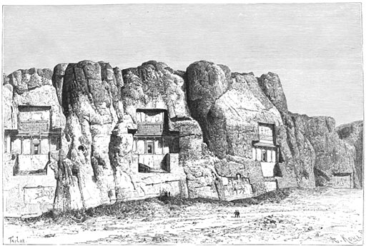 De rotsgraven van Nakhske Roestem. (Blz. 271.)